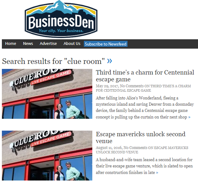 Learn more about The Clue Room in our feature in BusinessDen